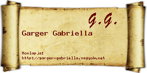 Garger Gabriella névjegykártya